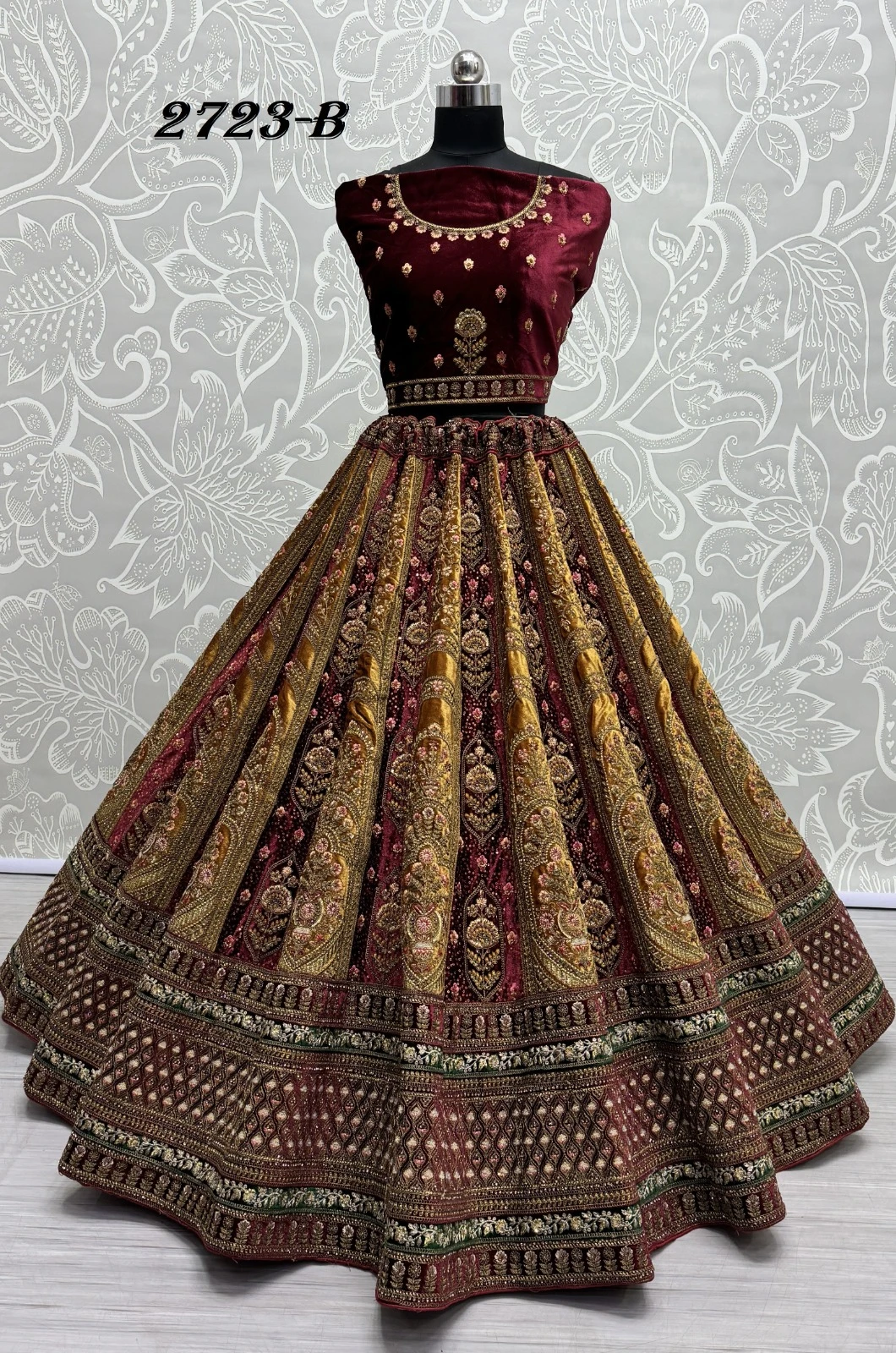 Anjani Art 2723A & 2723B Velvet Wholesale Lehenga Catalog — Wholesale Lehenga, MPA wholesale from Surat — Photo 3